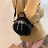 Siyah Yuvarlak Çanta Vintage Omuz Çantası Kadınlar için Debriyaj Çantalar Kış Yüksek Kaliteli Crossbody Çanta Kadın Seyahat Kılıf Y220802