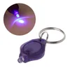 Détecteur d'argent porte-clés LED UV violet Led pour cadeau de fête porte-clés légers portables clé de voiture Id monnaie passeports chat chien urine d'animal de compagnie lampe torche ultraviolette 395-410nm
