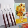 7pcs/conjunto de aço inoxidável pintura a óleo Facas artesãos artesanato de espátula paleta de faca de mistura de faca ferramentas de arte de raspador