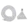 Iced Out Freimaurer Illuminati Auge Anhänger Halsband 5mm CZ Tennis Kette All Seeing Eyes Halsketten für Frauen Männer Bling Schmuck