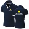 Летняя мужская футболка с короткими рукавами и принтом RICARD, мужская футболка поло с короткими рукавами и принтом, топы 220620