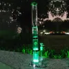 Große Glasbongs mit Atmosphären-LED-Basis, Wasserpfeifen, 4-lagiger Filter, Schwerkraftbong, 5 mm dicke Wand, superschwere Wasserrohre mit 14 mm männlichem Gelenkkopf