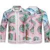 Camisas con estampado Casablanc Camisa de vestir para hombre diseñador Color fino manga larga hombres camisa de trabajo casual importado Casablancss marca de ropa