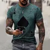 T-shirt da uomo T-shirt casual estiva Cool Poker Stampa 3D Moda Street WearPer uomo Top ad asciugatura rapida OversizeUomo