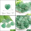 Stone Loose Beads Jewelry Natural Heart Green Aventurine Chakra Healing Gemstones For Making Charms Accessories Fashion Dhzsn