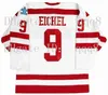 QQQ8 9 Jack Eichel Jersey podpisał Jersey University 9 Jack Eichel Red White Szyging Niestandardowe koszulki hokejowe