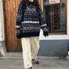 Женские свитеры Женщины пуловки ацтек Жаккард вязаный джампер винтажный уютный дедушка эстетический зимний наряд