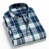 Hommes Plaid 100% coton Chemise printemps automne chemises décontractées à manches longues Chemise Homme mâle vérifier 220324