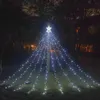 Fournitures de fête LED Pentagramme Cascade Lumière De Noël Suspendu Arbre Lumière Eau Qui Coule En Plein Air Jardin Télécommande Solaire Lumières