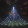 Party Supplies LED Pentagram Waterfall Light Christmas Hanging Tree Light Flowing Water Outdoor Garden Remote Control Solar Lights