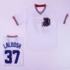 XFLSP GLAC202 Hot Bull Durham #8 Crash Davis #37 Nuke 'Laloosh Stitched Movie Baseball Jersey White Greyfree Shipping