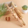 5Pcs/Set Wood Massage Roller Wooden Therapy Massage Tool Lymphatic Drainage Massager Massage Roller Full Body Muscle Pain Relief