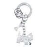 Keychains Diamond Crystal Dog Car Keychain Accessories for Women Girls Key Holder Chains Ryggsäckar Charms Väskor Hängningar söta presenter smal22