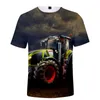 Camisetas masculinas Tractor Pattern Car Camiseta Moda Hip Hop Tshirt