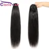 Extensions de queue de cheval droites soyeuses 100% griffe de cheveux humains sur pince en morceaux queue de poney naturelle vierge brésilienne pour les femmes noires