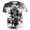 メンズTシャツ3D Tシャツ夏のヒップスター面白いスカルプリント半袖Tシャツ男性/女性アニメカジュアルオム