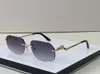 Designer Sunglasses For Men Rimless Square Leopard Brand Frameless Vintage Retro Sunglass Eyewear Diamond Cut Lens Hexagonal High Quality Luxury Hot Shades 01200