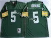 NCAA Men Football 4 Brett Favre 5 Paul Hornung 15 Bart Starr 66 Ray Nitschke 92 Reggie White Maglie Vintage Sewn Top Quality