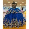 Royal Blue Quinceanera Dresses sweety 16 Girl Appliques Beading Princesa Aniversário espartilho com renda Vestido de Baile vestido de 15 anos quinceanera