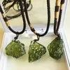 Catene Meteorite ceco Impatto Collana di cristallo di vetro Ciondolo Pietra energetica Cristalli curativi Catene di gioielli Moldavite verde