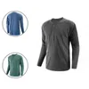 Sweater Top Skin-Touch Men Sweater Simple 3D Cutting Stylish Buttons Neck Solid Color Depth Shirt L220730