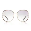 Sun Glass Ni Fashion Modern Metal Solglasögon UV -skydd