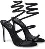 Sexy Rene Cleo Kristallverzierte Ledersandalen Schuhe Damen Caovillas High Heels Lady Gladiator Alias Party Hochzeit Comfort Walking