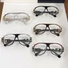 Vintage Leather Glasses Eyeglasses 163 Frame Clear Lens Men Sonnenbrille Wrap Occhiali da sole with Box