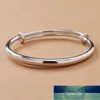 Glossy Silver-Plated bangle Simple Bracelet Women's round Belly Open Mouth Solid Fashion Korean Style Concubine Push-Pull Adjustable Classic Bracelets