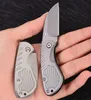 Top Quality Small Pocket Folding Knife 5Cr15Mov Titanium Coated Blade Steel Handle Outdoor EDC Knives