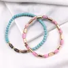 Brins de perles Style plage bleu Turquoise perles Wrap Bracelet gitane irrégulière pierre naturelle or entretoise conception femmes BraceletsBeaded Lars22