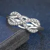 Wedding Rings Double Fair Romantic Heart Marriage For Women Couple Knot Crystal Infinity Accessories Fashion Jewelry DR026 Rita22