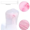 25pcs Sheer Organza Chair Sashes Bow Cover For Wedding Party Supplies Christmas Valentines Deco 220514