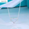 Love Heart Shaped Diamond Pendant Necklace S925 Sterling Silver Love Necklace Light Luxury Niche Design Necklace Valentine's Day Birthday Gift G220722