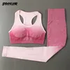 SVOKOR Yoga Set Nahtlose Gym Sets Frauen Gradienten Fitness Sport Anzug Workout Sportswear Stretch W220418