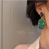 Charm Landscape Draw Blue Ocean Resin Earrings Pendants Vintage Hyperbole French Temperament Joker EARRINGS Woman GC1241