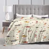 Cobertores Dachshund em suéteres Padrão Fleece impresso fofo portátil manto de arremesso macio portátil para cama Quilt Flanela Blankankets Blankets