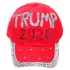 Trump 2024 Denim Güneş Şapk Rahat Elmas Beyzbol Kapağı Athleisure Ayarlanabilir Pamuk Şapkası