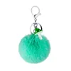 Keychains Artificial Fur Ball Keychain Plush Pom Furry Key Chains Rings Söta svamphänge Keyring Holder Christmas Gift Enek22