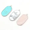 Pendant Necklaces Fashion Healing Stone Rose Pink Turquoises Quartz Wholesale Charms For Earrings Necklace Craft Jewelry Making 23x48mmPenda