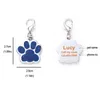 Multi Color Blank Metal Cat Dog Tags ID-kaart Graveerbare Huisdier Naam Halsband Tag Puppy Kitty Hanger Naamplaat Glitter Paw Claw Anti-verloren naamtag Voorkom verlies van huisdieren ZL0742