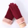 Five Fingers Gloves Women Winter Warm Faux Suede Outdoor Cycling And Velvet Touch More Lovely Luva Inverno Femme