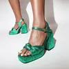 Sandals Women Platform High Chunky Heels Wedding Party Dress Peep Toe Ankle Strap Summer Female 2022Sandals