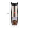 2 Pcs Electric Salt and Pepper Grinder USB Rechargeable Pepper Mill Adjustable Coarseness Automatic Spice Milling Machine 220524