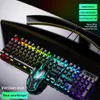 게임 키보드 러시아어 Keyboard RGB 백라이트 키보드 및 마우스 유선 게이머 컴퓨터 Epacket294x