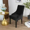 Velvet Sloping Chair Cover High Back Fungstol Cover Accent Matsstol täcker Sillas de Comedor Slipcover Office Home Party 220513