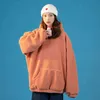 Solid Color Thick Fleece Hoodies för Teenage Girls Fashion Clothing High Quality Simple Candy Pullover Tops Overdimensionerade Streetwear T220726