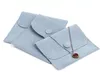 ジュエリーギフト包装封筒バッグスナップファスナー防塵ジュエリーギフトポーチ製パールベルベットピンクブルー色