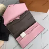 Real Cowhide Josephine Fold Long Walls Vintage Emilie Coin Purses Designer Luxury Clutch Bags Women Lady Casual ID Card Coin Bag291a