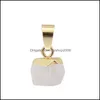 Pendant Necklaces Pendants Jewelry Diy Natural Stone Gold Plated Handmade With Chain For Women Men Fashi Dhwro